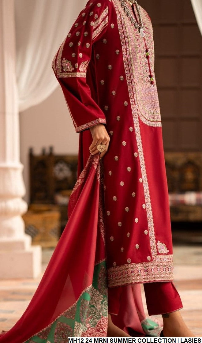 MH12 24 Pakistani women's cotton casual outfit back view