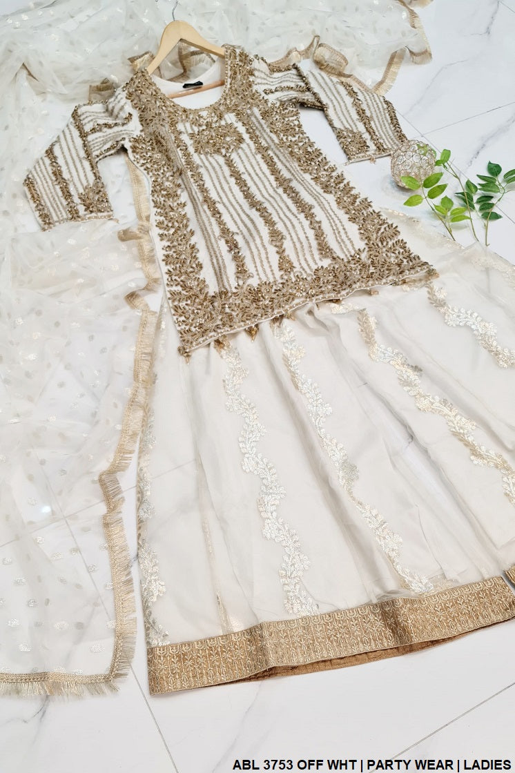 ABL 3753 Pakistani women's organza shirt plazo back view
