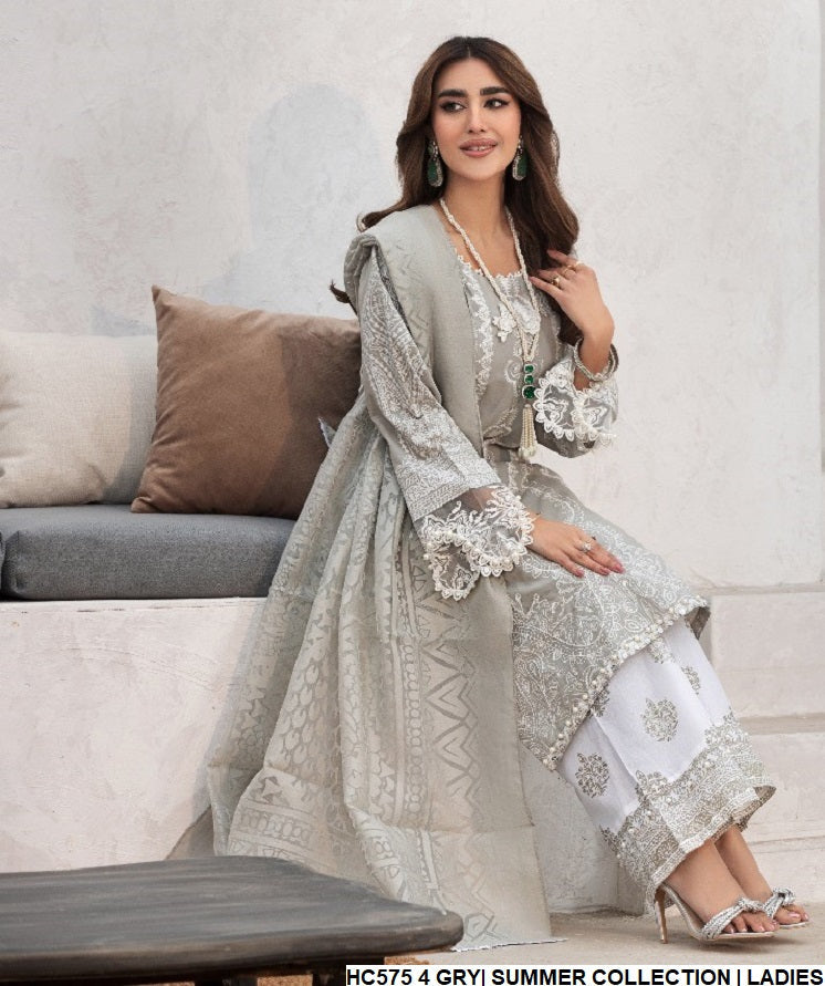 HC575 4 cotton Pakistani women's casual straight shirt back view