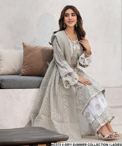 HC575 4 cotton Pakistani women's casual straight shirt back view