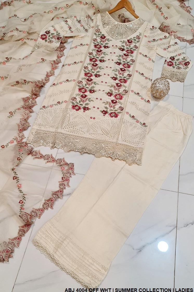 ABJ 4004 cotton Pakistani women's casual straight shirt back view