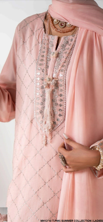MH13 10 cotton Pakistani women's casual straight shirt side view