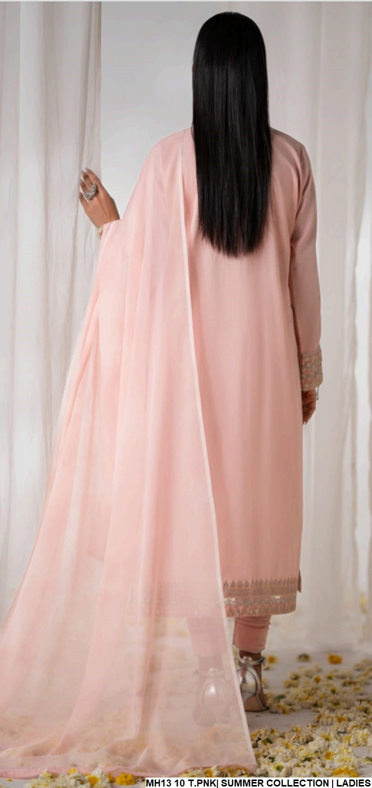 MH13 10 Pakistani women's cotton casual outfit back view