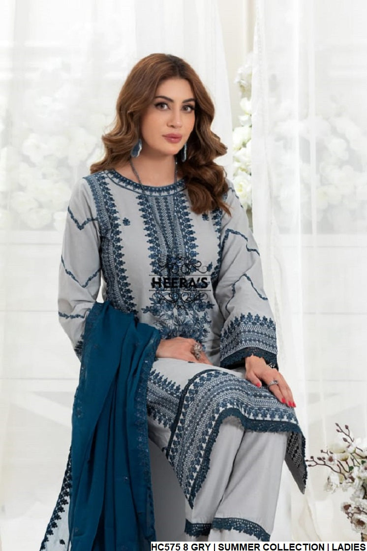 HC575 8 cotton Pakistani women's casual straight shirt back view