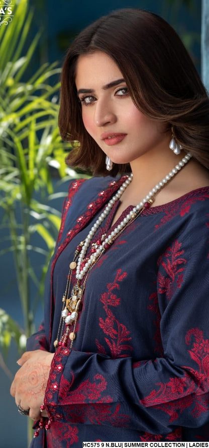 HC575 9 cotton Pakistani women's casual straight shirt back view