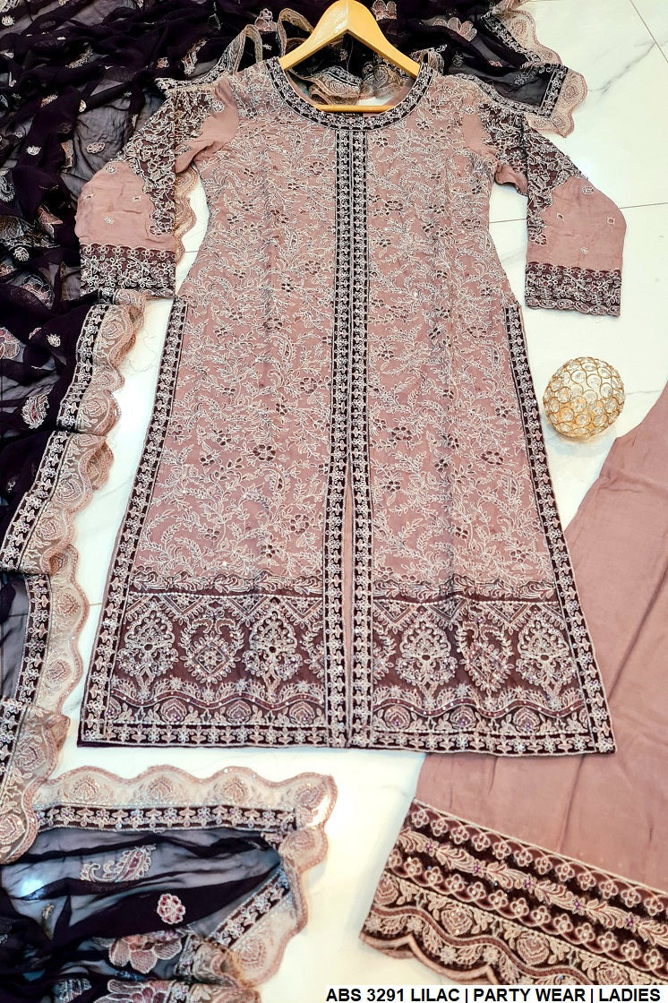 ABS 3291 Pakistani women's chiffon party wear detail view