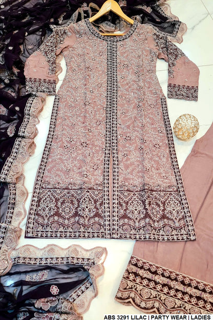 ABS 3291 Pakistani women's chiffon party wear detail view