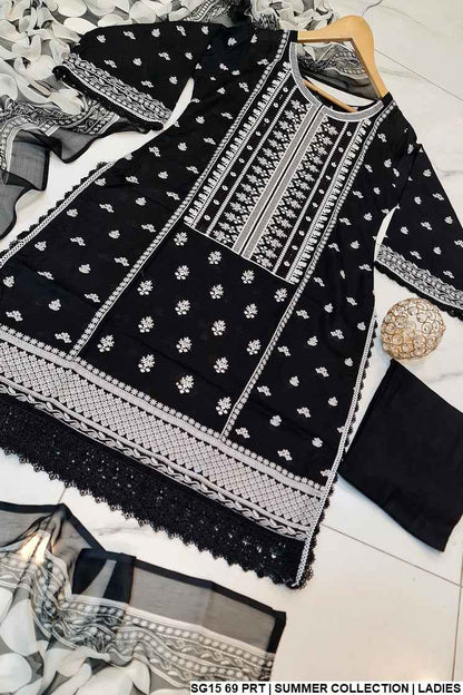 SG15 69 PRT Lawn women's summer Pakistani outfit with digital printed dupatta full view