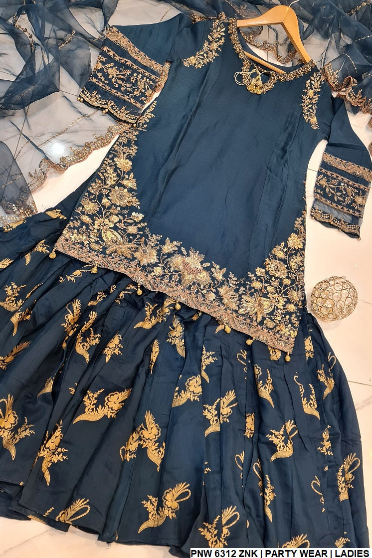 PNW 6312 Chiffon Ready to Wear 3 Piece Suit