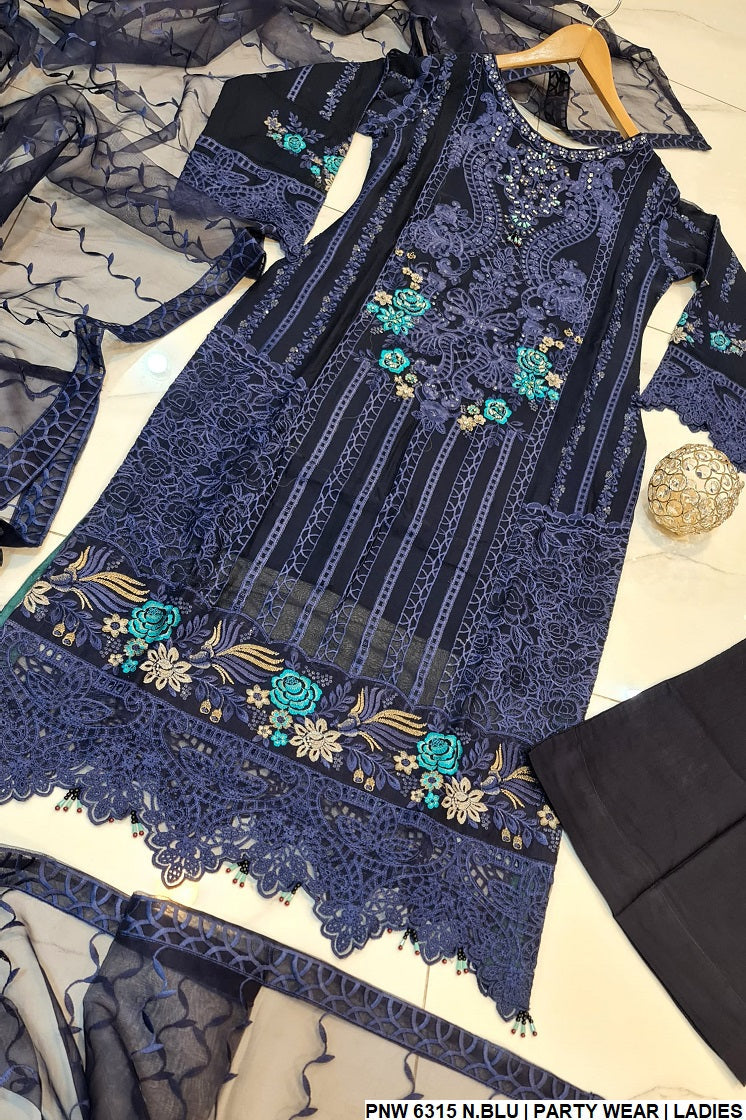 PNW 6315 Pakistani women's chiffon outfit full view