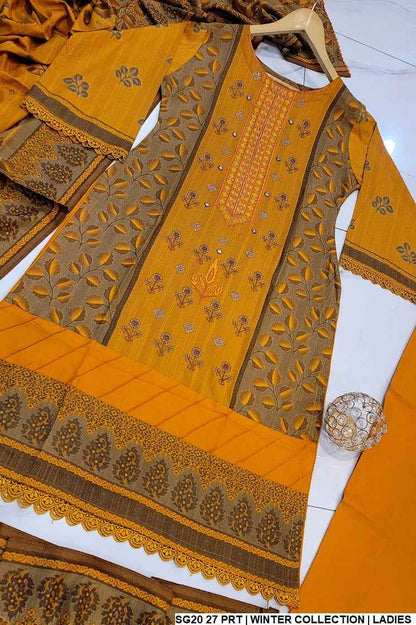 SG20 27 Dhanak women's A-Line Pakistani winter outfit full view