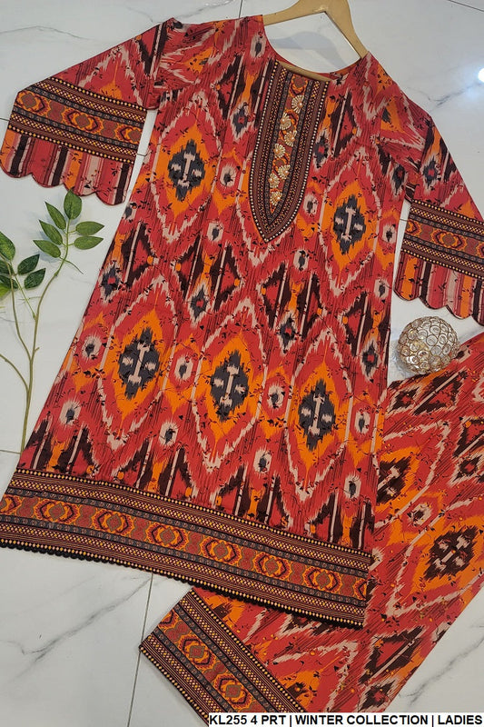 Cotrise A-Line shirt plazo KL255 4 - Pakistani women's stylish casual outfit front view