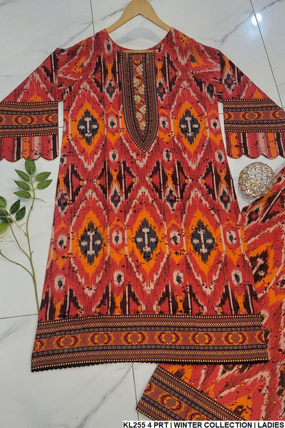 KL255 4 cotrise A-Line Pakistani women's shirt with plazo side view