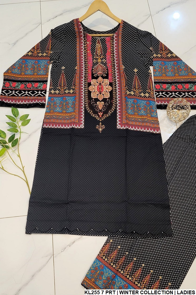 Cotrise A-Line shirt plazo KL255 7 - Pakistani women's elegant casual outfit front view