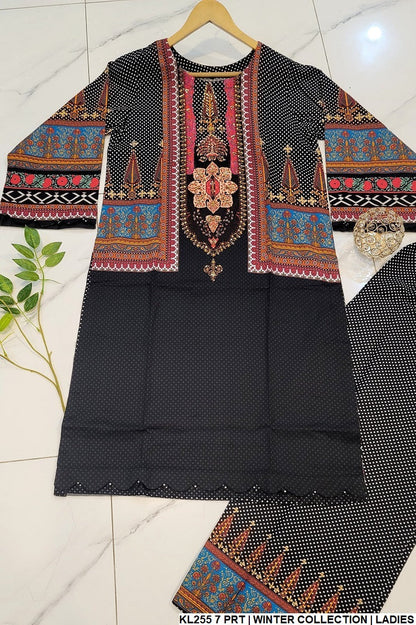 Cotrise A-Line shirt plazo KL255 7 - Pakistani women's elegant casual outfit front view