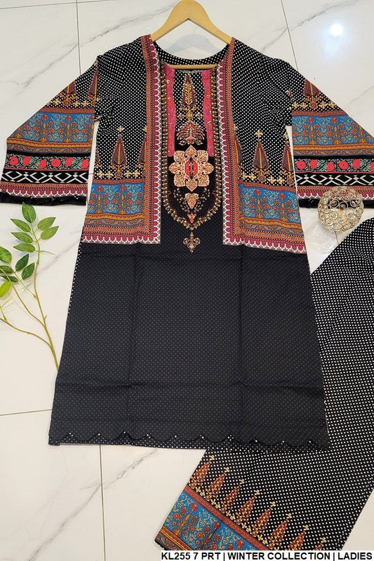 Cotrise A-Line shirt plazo KL255 7 - Pakistani women's elegant casual outfit front view