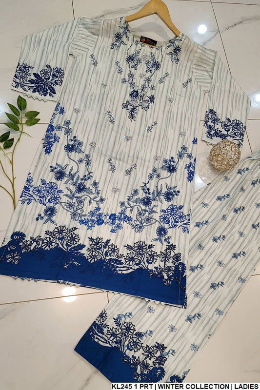KL245 1 Cotrise Pakistani women's straight shirt with plazo side view