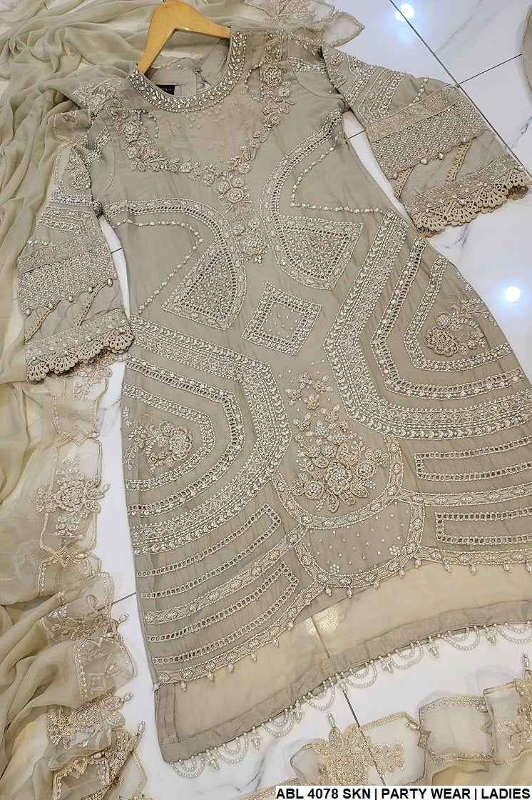 ABL 4078 Pakistani women's chiffon outfit full view