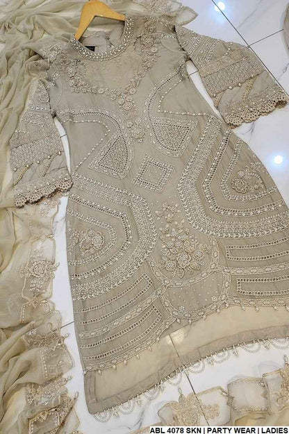 ABL 4078 Pakistani women's chiffon outfit full view