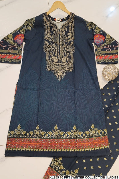 Cotrise A-Line shirt plazo KL255 10 - Pakistani women's casual outfit with dupatta front view