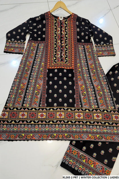 Cotrise A-Line chawk shirt KL265 2 - Pakistani women's casual outfit with dupatta front view