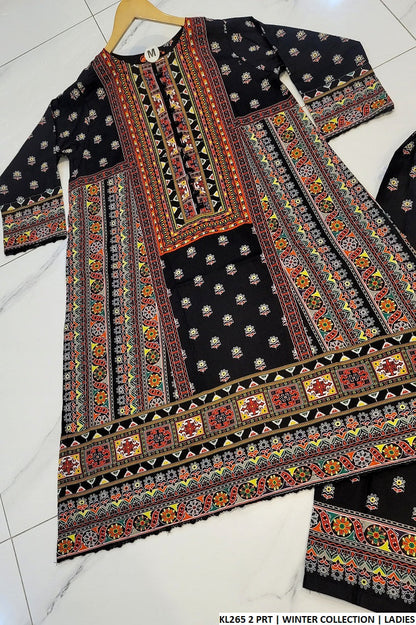 KL265 2 Pakistani women's cotrise A-Line chawk shirt back view