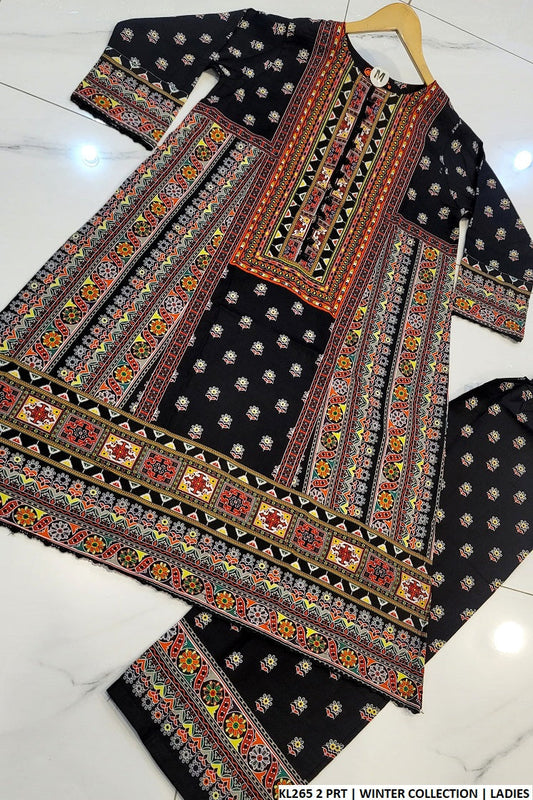 KL265 2 Cotrise A-Line Pakistani women's chawk shirt side view