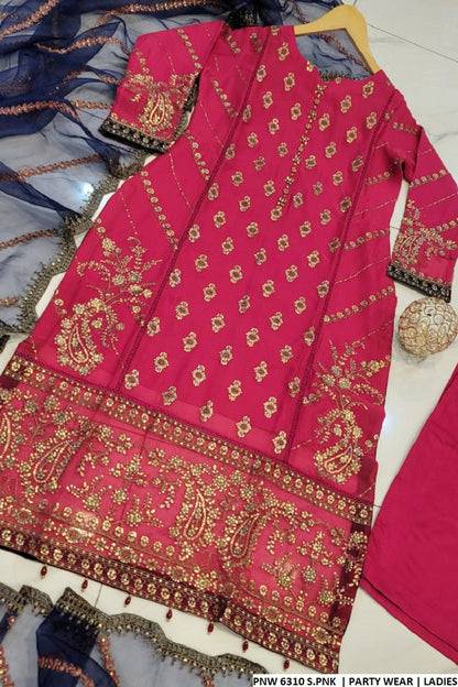 PNW 6310 Pakistani women's chiffon outfit full view
