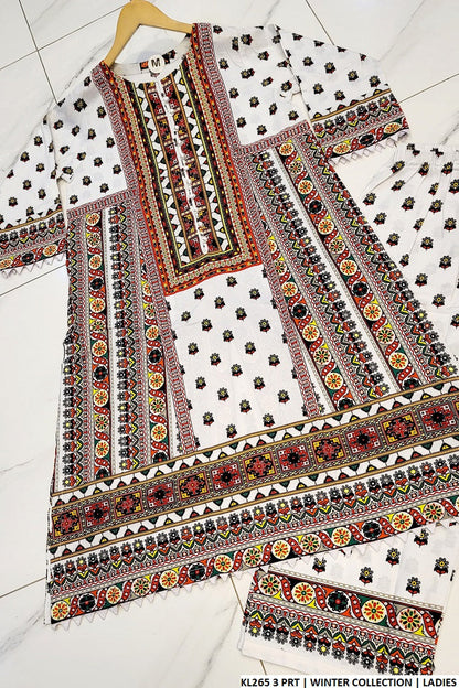 KL265 3 Cotrise A-Line Pakistani women's chawk shirt side view