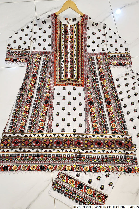 Cotrise A-Line chawk shirt KL265 3 - Pakistani women's casual outfit with dupatta front view