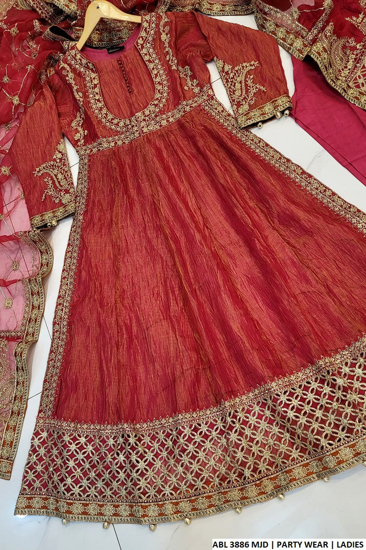 ABL 3886 Pakistani women's crush masuri elegant dress full view