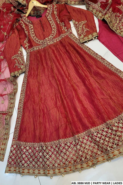 ABL 3886 Pakistani women's crush masuri elegant dress full view