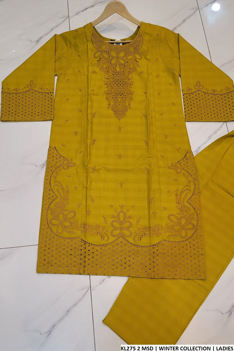 KL275 2 winter cotton Pakistani women's suit full view