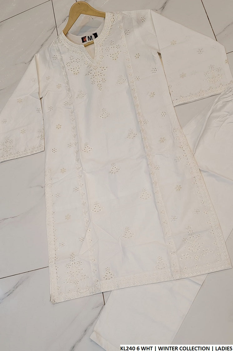 KL240 6 Pakistani women's winter cotton outfit detail view