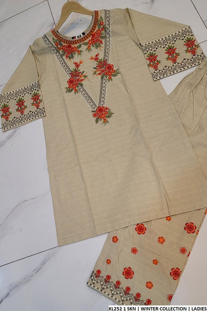 KL252 1 Pakistani women's winter cotton outfit full view