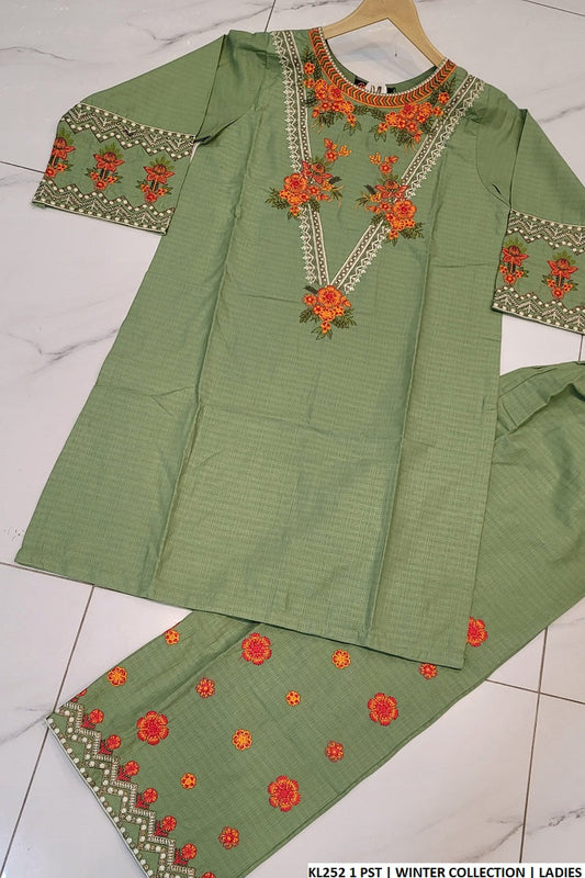 KL252 1 winter cotton Pakistani women's straight shirt with plazo side view