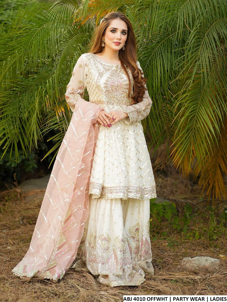 ABJ 4010 Pakistani women's chiffon short frock full view