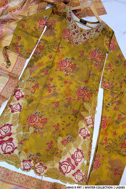 ABH3 9 Pakistani women's winter cotton suit back view