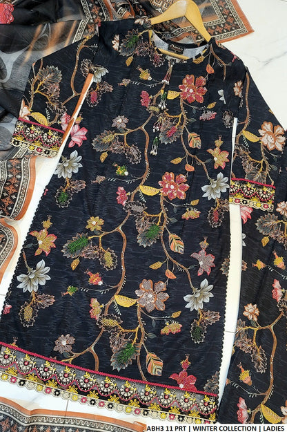 ABH3 11 winter cotton Pakistani women's straight shirt back view