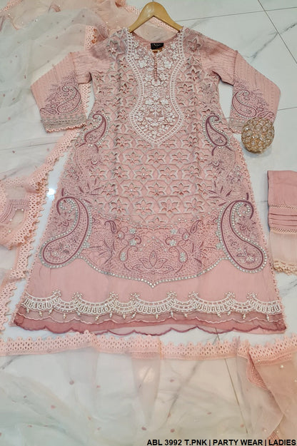 ABL 3992 Pakistani women's organza outfit full view