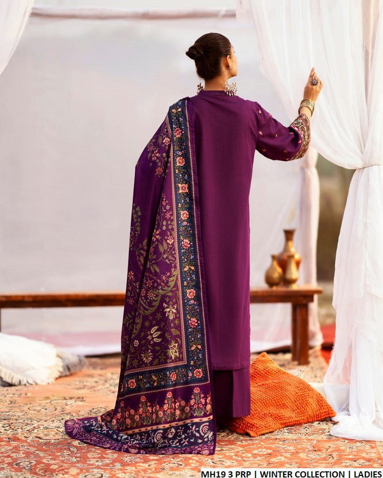 MH19 3 Pakistani women's sulb khaddar winter outfit back view