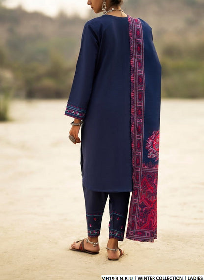MH19 4 Pakistani women's sulb khaddar gol daman outfit back view