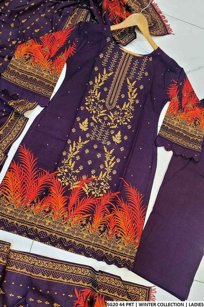 SG20 44 Print Pakistani women's casual dress - versatile breathable fabric side view