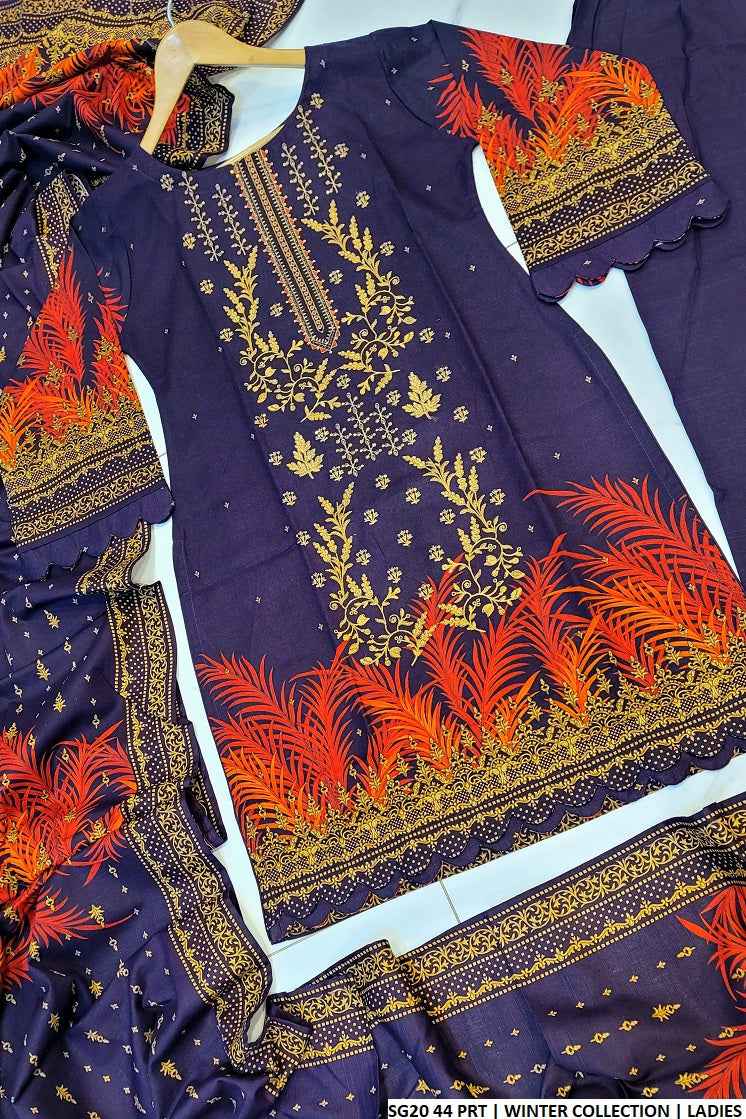 SG20 44 Print casual women's Pakistani suit - traditional craftsmanship modern style back view
