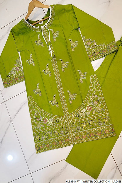 KL235 3 Pakistani women's winter cotton outfit back view