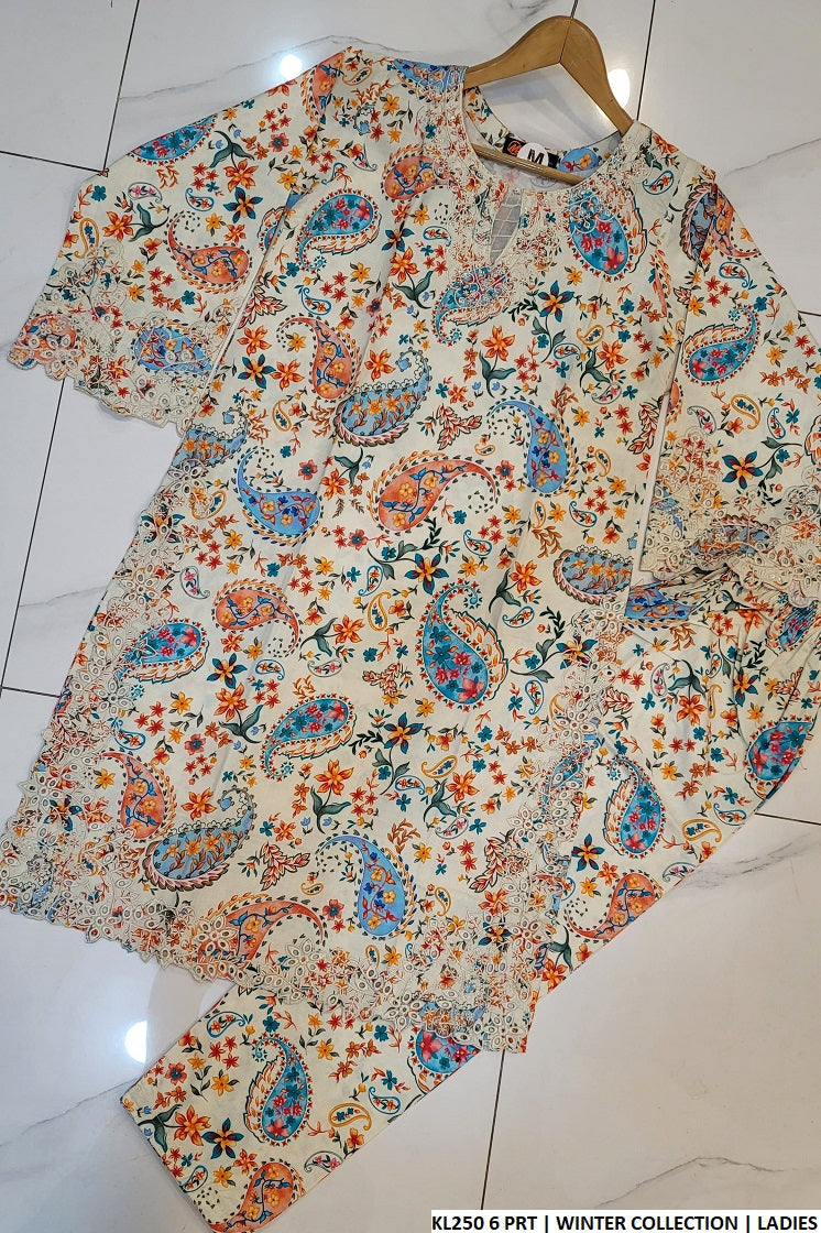 KL250 6 winter cotton Pakistani women's straight shirt back view