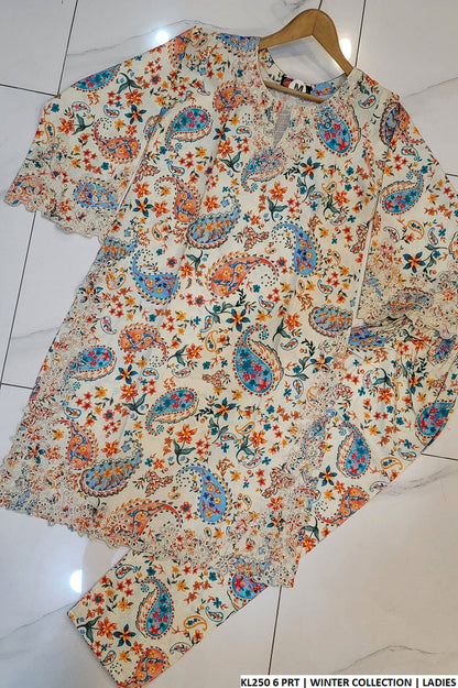 KL250 6 winter cotton Pakistani women's straight shirt back view