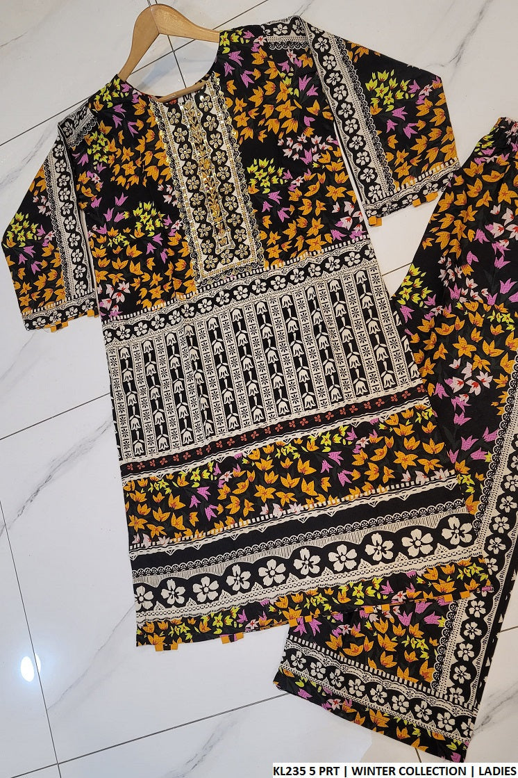 KL235 5 Pakistani women's cotrise straight shirt back view