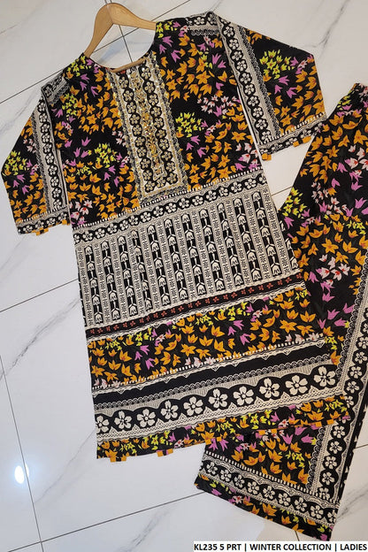 KL235 5 Pakistani women's cotrise straight shirt back view