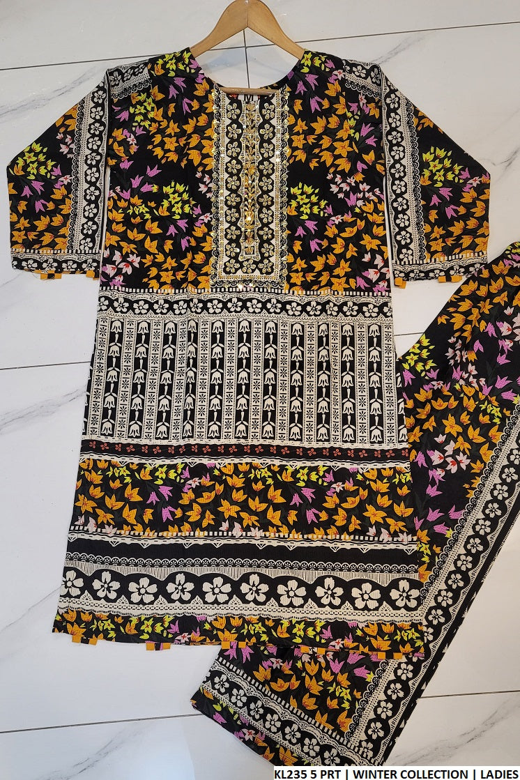 Cotrise straight shirt KL235 5 - Pakistani women's casual outfit with dupatta front view